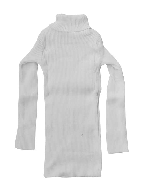 Image of IndiWeaves Girls Wool Warm High Neck Full Sleeves T-Shirt /Inner /skivvy for Winter (10110-1112-iw-p2-26 Black, White 6-7 Years) Pack of 2