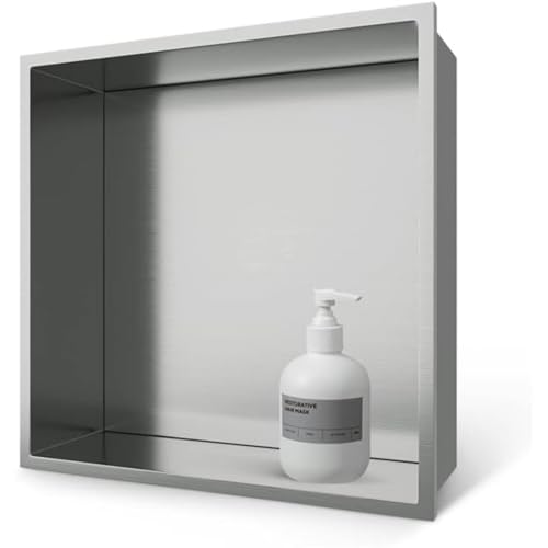 Waterproof Recessed Shower Niche - Tile-Ready Storage for Shampoo Soap & Toiletries - Stainless Steel with Shelf - Modern Bathroom Organizer