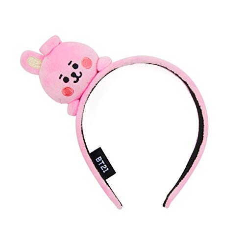 BT21 Baby Series COOKY Character Cute Plush Stuffed Animal Headband Hairband for Girls, Pink