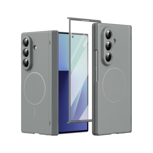 Image of TechTrendz Cover for Samsung Galaxy Z Fold 8 Ultra Case with Built-in Screen Protector & Hinge Protection, Z Fold 8 Ultra Magnetic Case Full-Body Slim Phone Case Cover - Grey