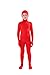 Full Bodysuit Kids Open Face Costume Spandex Stretch Zentai Child Suit (Medium, Red)