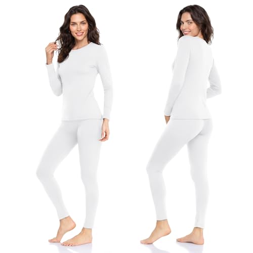 Image of WEERTI Thermal Underwear for Women Long Johns with Fleece Lined Long Underwear Set Cold Weather Pajamas Top Bottom