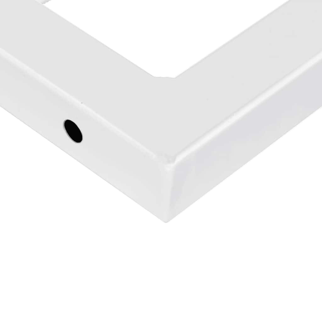 Juego de 2 soportes para lavabo, color blanco, trapezoidal, de acero, 15 x 30 cm, montaje en placa de pared, consola para baño, cocina, soporte de 100 kg