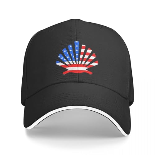 Gorro cálido Bandera de Concha de EE. UU. Camino de Santiago Gorras de béisbol de Verano Hombres Sombreros de papá de Playa Masculinos de Alta Gama Gorra de Visera Moda