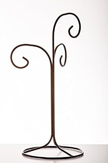 Sienna Glass Black Metal Triple Ornament Stand