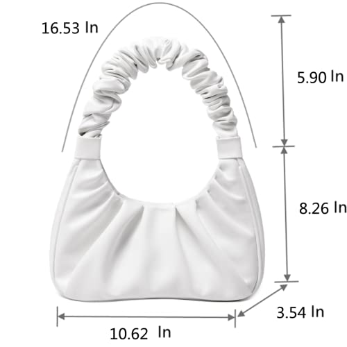 Cyhtwsdj Fashionable For Women Cute Hobo Tote Handbag Mini Clutch With Zipper (White-M) #TOP3