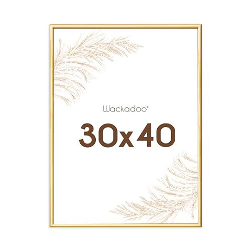 Wackadoo Bilderrahmen 30x40 Gold Fotowand Fotorahmen aus leichtem Kunststoff mit Glas Picture frame Poster