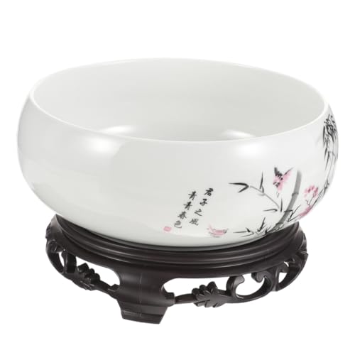 Abaodam Cuenco De Azul y Blanco De Porcelana Maceta Grande De Sin Orificio para Decoración De Hogar Interior Jardinera