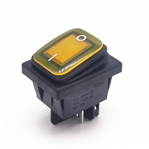 Interrupteur à bascule 12v 16a 6 broches kcd4 avec led jaune pour tableau