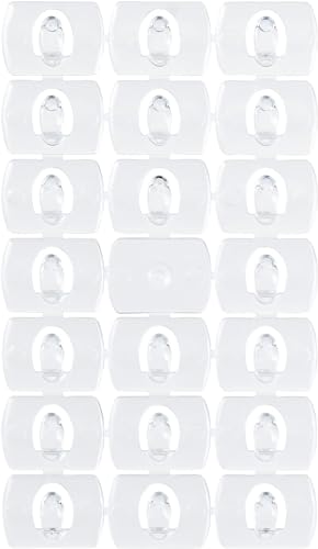 Command Dekorations-clips mit Klebestreifen, Transparent, 20 Clips und 24 Strips - Für Dekoration und Lichterkette ohne Löcher und Bohren