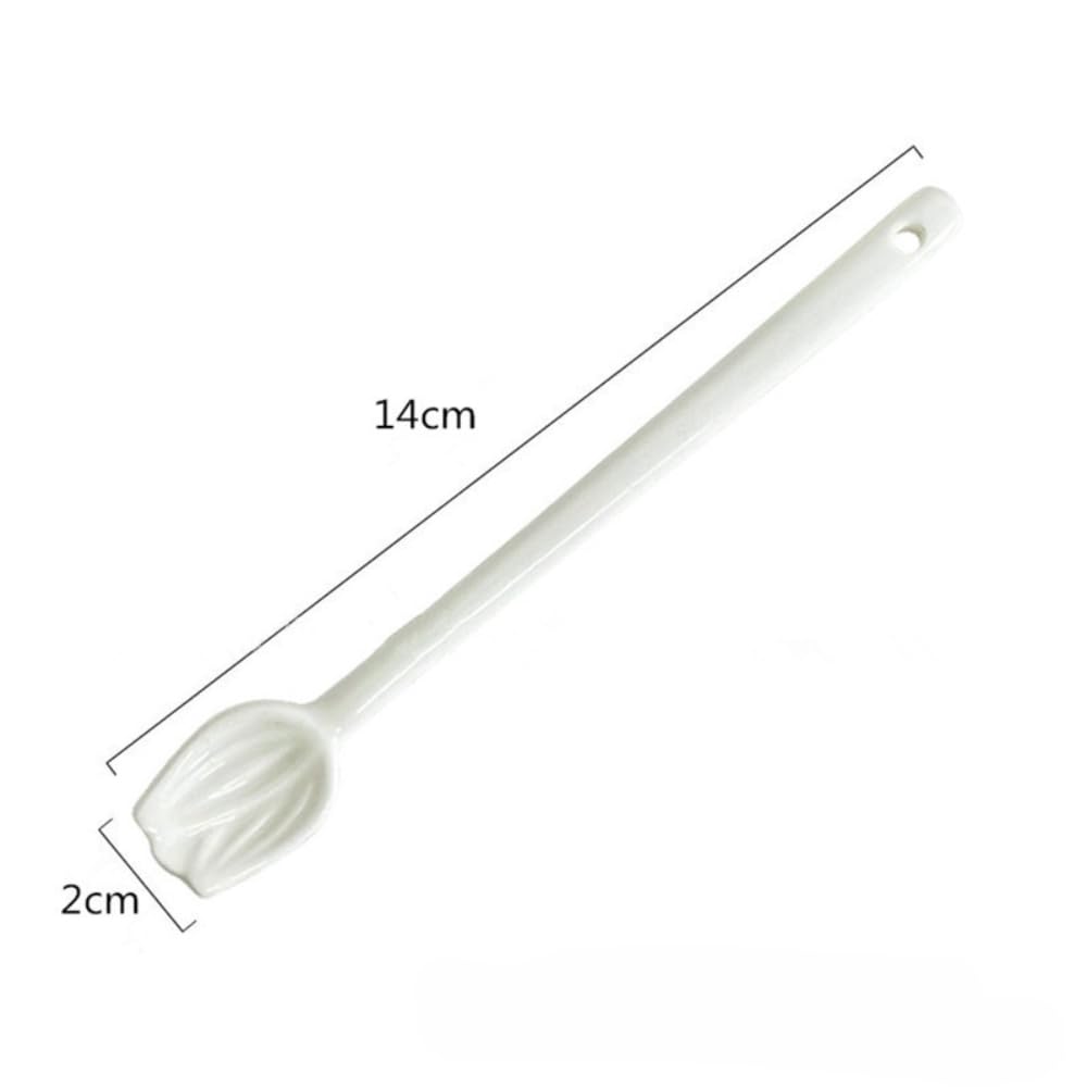 Juego de 6 cucharas de café de cerámica, resistentes al calor, para café, té, postre, utensilios de cocina decorativos