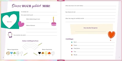 Freundebuch – Friends Forever: Write with love: für Mädchen, Teenager, mit Farbschnitt, hochwertiges Freundebuch, Handlettering, Geschenk Geburtstag