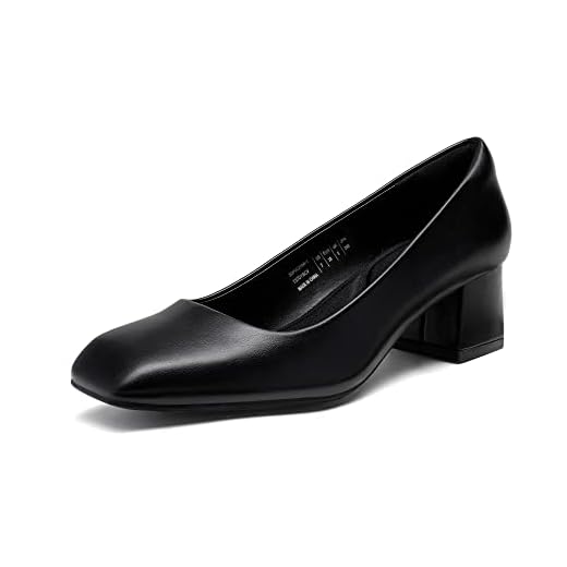 DREAM PAIRS Women’s Black Heels Chunky Block Heels Square Closed Toe Low Heels Dress Shoes Comfortable Wedding Party Office Pumps Shoes SDPU2218W-1 Size 8 M US