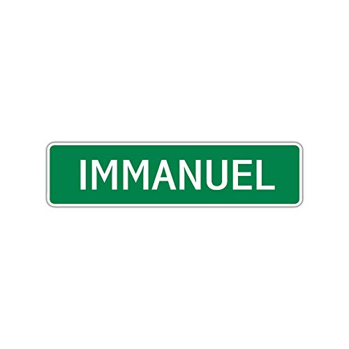 Immanuel Name Street Sign Gift Wall Décor Novelty Man Cave Metal Aluminum Sign 4" x 13.5"
