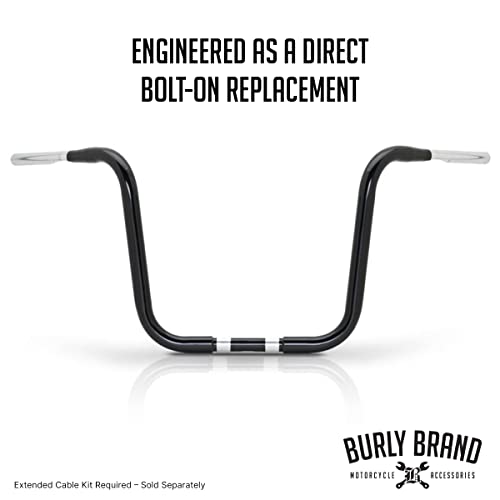 Burly Brand Gorilla Ape Hanger Handlebar - 14 Inch Height, Black Finish, For Harley Davidson And Most Motorcycles (B28-336Tb) #TOP1