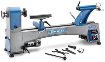 Rockler VS 12-24 Variable Speed Midi Wood Lathe – 12” Swing x 24” Between Centers, Digital Readout, 1.2HP Benchtop Woodworking Machine, Spindles & Bench Lathe Tools