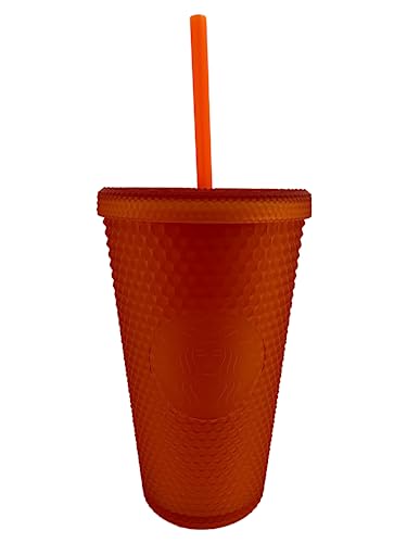 STARBUCKS Summer Studded Bling Tumblers Orange oder Blau Sommer 2023 Edition Wiederverwendbare Kaltbecher (Orange)