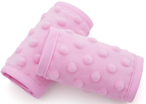 Image of Pro Goleem Car Seat Strap Covers for Babies Girl Soft Car Seat Strap Shoulder Pads for All Car Seats, Stroller, Pushcar, Small Size Designed for Newborn, Pink