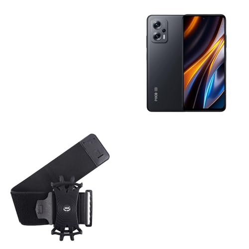 BoxWave Holster Compatible with Poco X4 GT - ActiveStretch Sport Armband, Adjustable Armband for Workout and Running - Jet Black