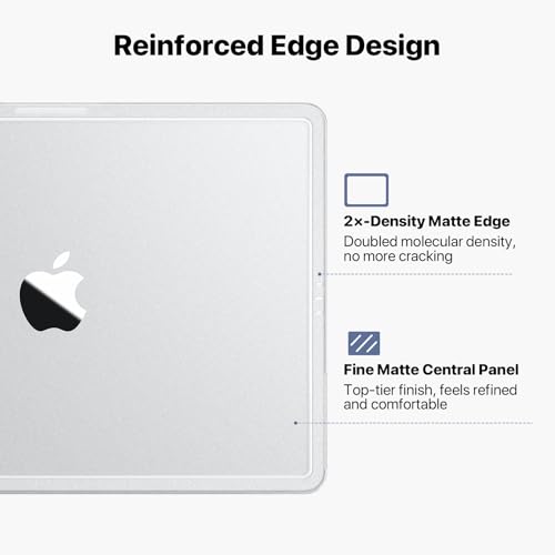 Image of Soonjet for MacBook Air 15 inch Case M5 M4 M3 M2 2026-2023 | Anti Crack Upgrade | Matte Protective Hard Shell Laptop Cover | Frost Clear