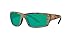 Costa Del Mar Men's Fantail 580P Rectangular Sunglasses, Realtree Extra Camo/Copper Green Mirrored Polarized-580P, 59 mm