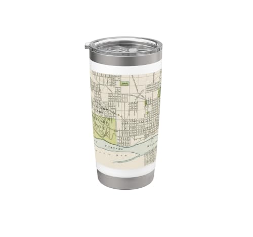 Sioux City IA Vintage Map (1892) Stainless Steel Insulated Tumbler