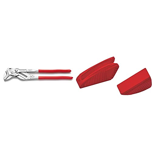 KNIPEX Zangenschlüssel XL Zange und Schraubenschlüssel in einem Werkzeug (400 mm) 86 03 400 & Schonbacken für 86 XX 250 3 Paar 86 09 250 V01
