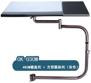 人間工学キーボード、ノートパソコン、タブレットパソコン、マウススタンド固定ラック、シルバー、最大1.97インチの対角線厚さを取り付けることができ、ノートパソコンのマウススタンドワークステーションのビデオゲーム椅子または円形の棒キーボードトレイを取り付けるpcプラットフォームスタンドpc転落防止用オフィスパソコンのアームチェアアームチェアアームチェアマウスパッド