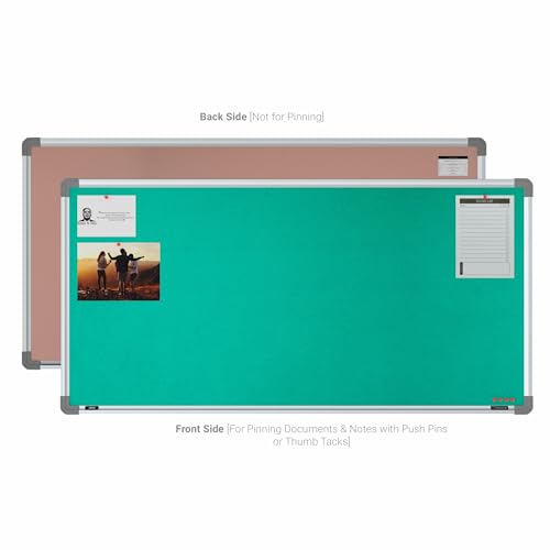 Image of Scholar Art Metis 2x4 Feet Fabric Pin Board for Study Table & Kids Room | Vibrant & Versatile Crape Cloth + High Density Soft Board for Pinning Photos, Sticky Notes & Reminders (Emerald Green)