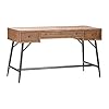 Crestview collection cvfzr4575 nolan 3 drawer metal and burnished oak desk accessories  urban country home decor