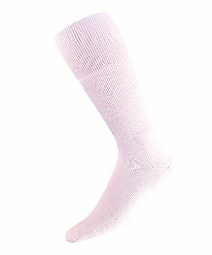 Thorlos Unisex TWD Western Dress Padded Over the Calf Sock, White, Medium