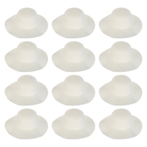 Chapeaux de paille à large bord par 12 pour activités DIY et ateliers de peinture