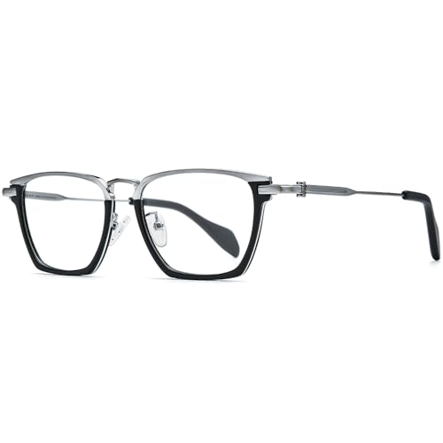Image of FONEX Acetate Titanium Glasses Frame Men New Square Eyeglasses Spectacles Eyewear