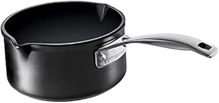 Le Creuset Toughened Non-Stick 16cm Milk Pan w/ 2 Pouring spouts, Aluminium, 51109160010002 , Black
