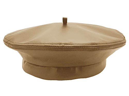 Emstate Winner Caps Unisex Cowhide Leather Beret Made in USA (Tan)