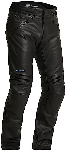 Halvarssons Rinn Pantalones impermeables de cuero para motocicleta (Black,62)