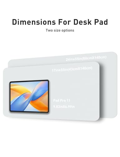 Image of Aothia Faux Leather Desk Mat - Non-Slip PU Leather Desk Blotter, Waterproof Writing Surface, Large Desk Pad for Office & Home (Barely Grey, 55 inch x 17 inch)