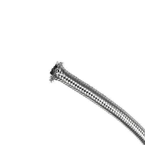 10 Ft 6AN Fuel Hose AN6 3/8" Universal Braided Stainless Steel CPE Oil Fuel Gas Line Hose - Thumbnail 4