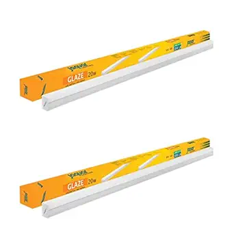 Jaquar Lighting 20-Watt LED Glaze High Performance Tube Light Batten (2000 Lumen, Cool White, Pack of 2),20W-Tube Light