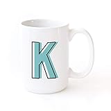 The Cotton & Canvas Co. Candy Pop Personalized Monogram Intial Letter K Coffee Mug Porcelain Ceramic...