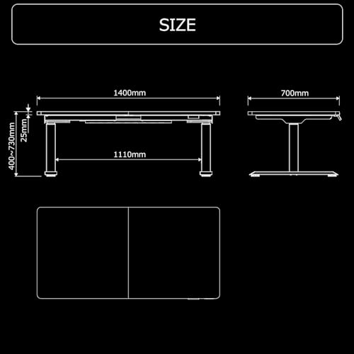 Bauhutte (バウヒュッテ) 電動スーパーゲーミングデスク (幅140×奥行き70cm) たわみに強いタフ天板(厚み2.5cm) 天板をまるごと覆えるマウスパッドが付属 パソコンデスク ブラック BHD-1400FAT2-BK(天板)