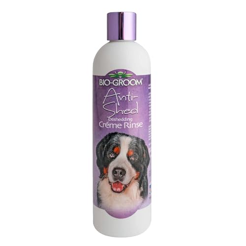 Bio-Groom Anti-Shed Deshedding Dog Conditioner - Odor Eliminating, Anti-Shedding, Dog Bathing Supplies, Puppy Wash, Cat & Dog Grooming Supplies, Cruelty-Free, Made in USA - 12 fl oz 1-Pack