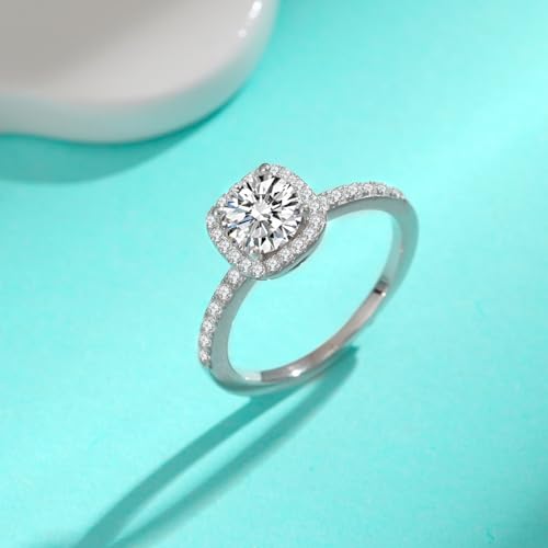 14K Gold 1Carat Diamond Women's Engagement Rings, Round Cut Diamond Ring, VVS1 D-Color, Promise Rings for Her3