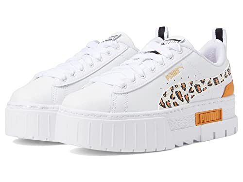 PUMA Girl's Mayze Wild (Big Kid) Puma White/Desert Clay 6.5 Big Kid M