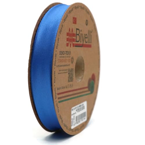 Image of Fold Satin Bias Tape - 99+ Colors - 3 /4 Inches Wide - 27 Yards - Fold Satin Binding Bias Ribbon Fabric Piping Bias Binding Tape for Sewing Clothing Navy Blue DIY BYS20