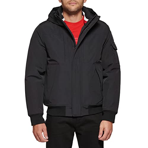 Tommy Hilfiger Men's Arctic Cloth Hooded Utility Bomber