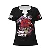 Women's Bizkit Rap Rock Band Limp Deep T-Shirt Sexy Short Sleeve V-Shirt Fashionable and Durable Outdoor Tees Multicoloured S #4