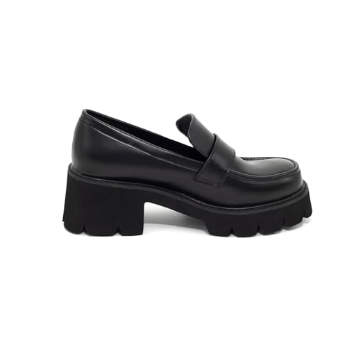 Women's Mary Janes Oxfords Dress Platform high Heels Loafers Shoes for Office Lady3