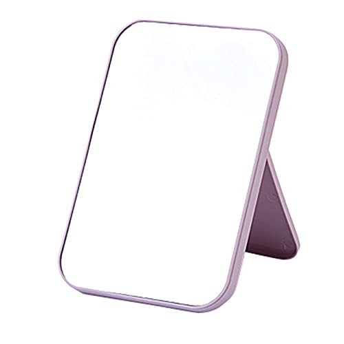 Bseack Espejo De Maquillaje Rectangular Portátil con Soporte Ajustable De 90 ° Espejo Plegable De Maquillaje con Espejo De Alta Definición, Fácil De Almacenar para Hombres Y Mujeres(Color:Púrpura)