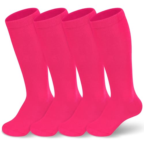 Sarfel Girls Softball Socks for Girls Youth Softball Socks Hot Pink, 3-6 Years